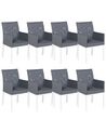 Lot de 8 chaises de jardin grises BACOLI_825751