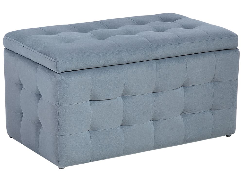 Ottomano contenitore MICHIGAN Velluto Grigio chiaro