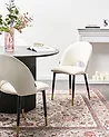 Set of 2 Dining Chairs MAGALIA Velvet Light Beige