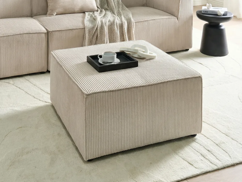 Ottoman LEMVIG Velours côtelé Beige