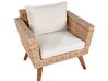 Lounge Set Rattan hellbraun 5-Sitzer Auflagen cremeweiß VITTORIA XL_928521