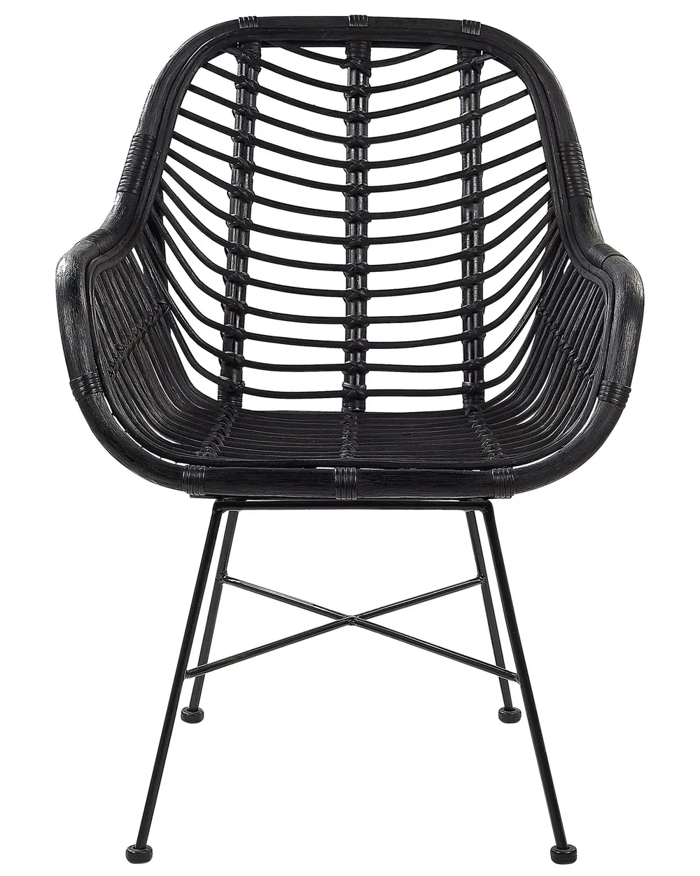 Dining Chair CANORA Rattan Black_799495