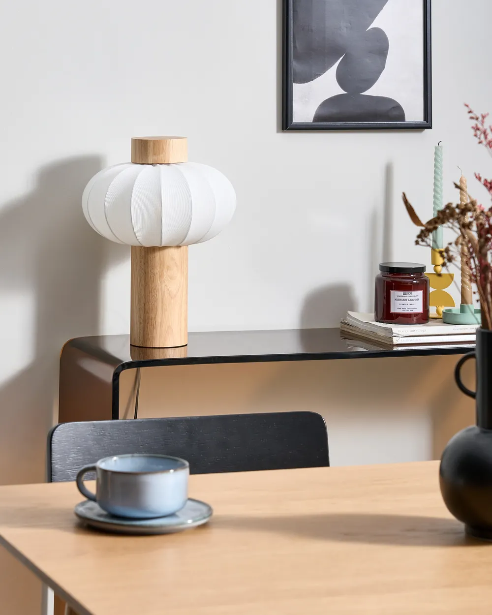 Table Lamp ABENS Wood Light Brown_1037060