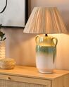 Keramická stolní lampa zelená/bílá LIMONES_871481