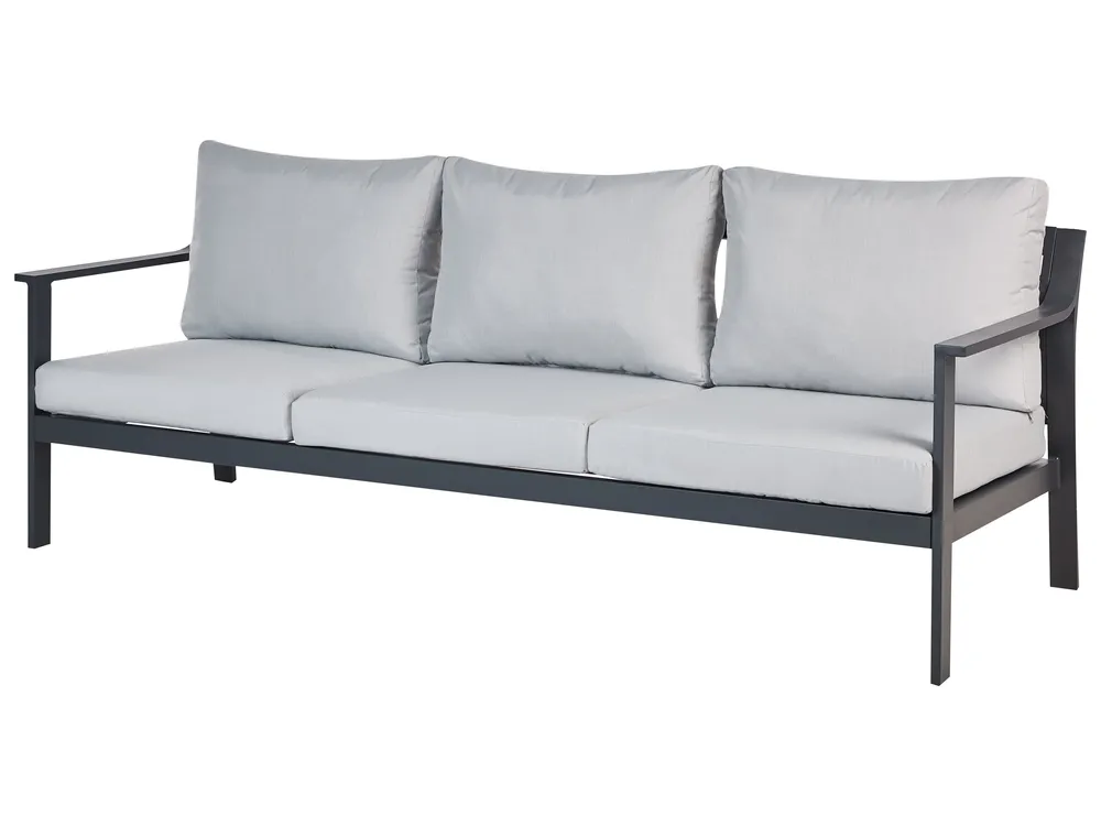 Sofa ogrodowa dla 3 osób KIATO Metal Jasnoszary_934610