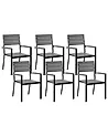 Set of 6 Garden Chairs COMO Grey