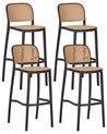 Set di 4 sedie da bar beige e nero PLOSE_935413