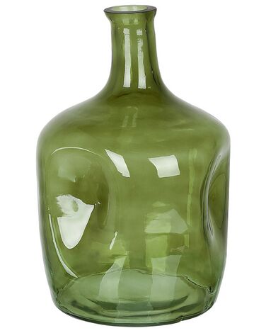 Glass Flower Vase 30 cm Green KERALA