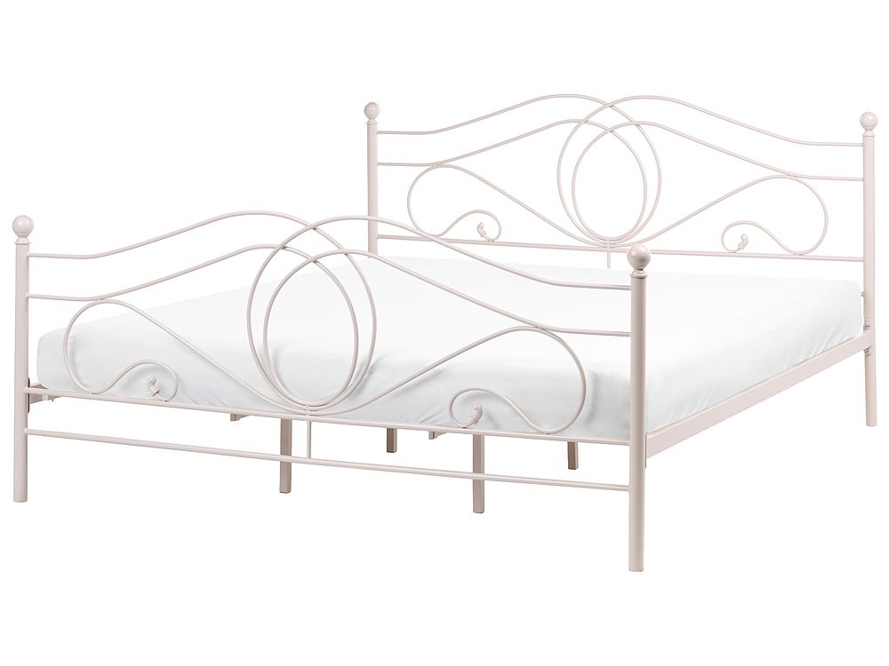 Cama Metal LYRA 180 x 200 cm Beige claro