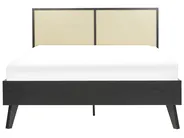 Łóżko Rattan MONPAZIER 140 x 200 cm Czarny_863349