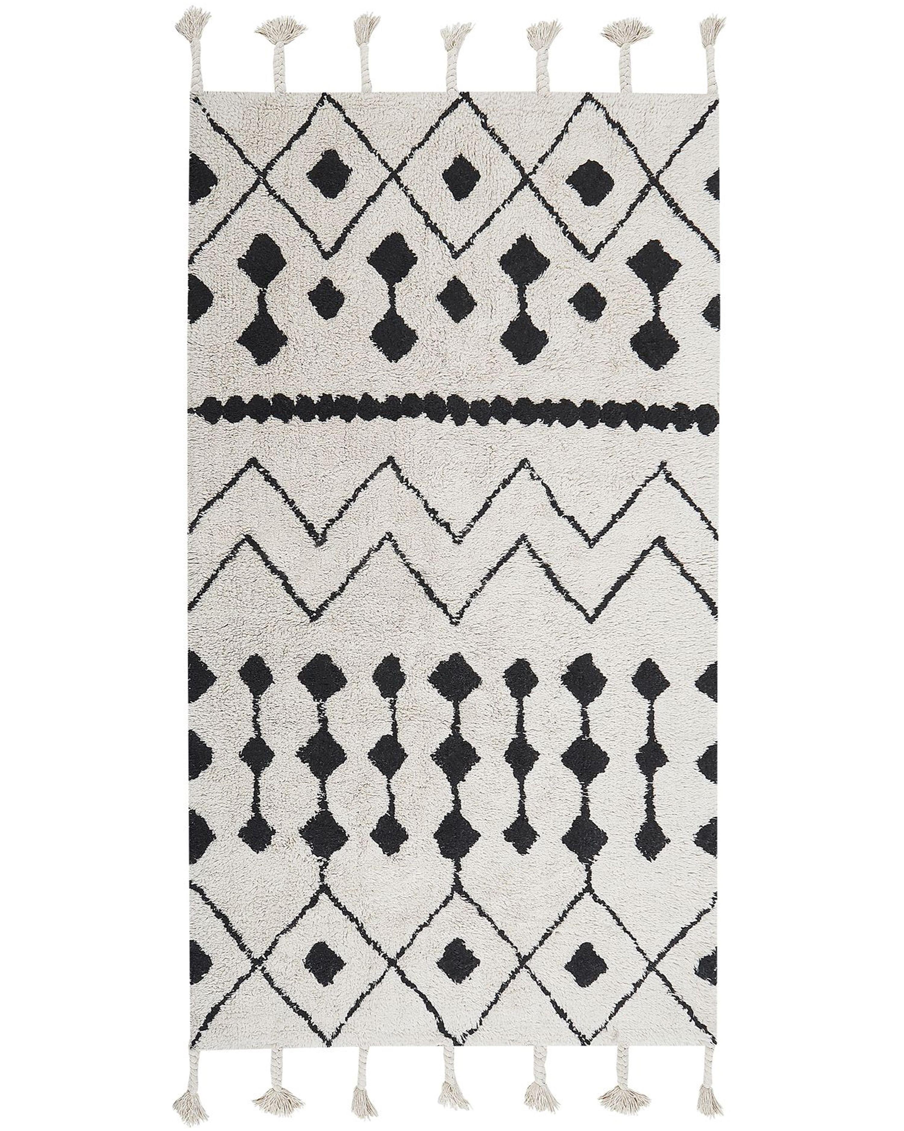 Bavlnený koberec 80 x 150 cm biela/čierna KHEMISSET