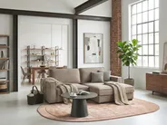 Corner Sofa KOLDING Fabric Taupe Left Hand_1008205