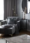 Sofá chaise-longue reclinável em veludo cinzento claro ABERDEEN_795229