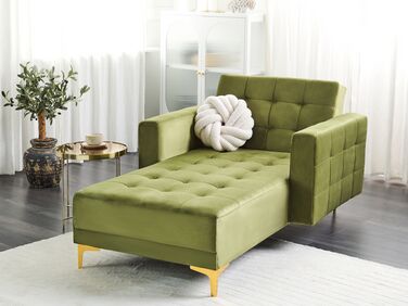 Velvet Chaise Lounge Green ABERDEEN