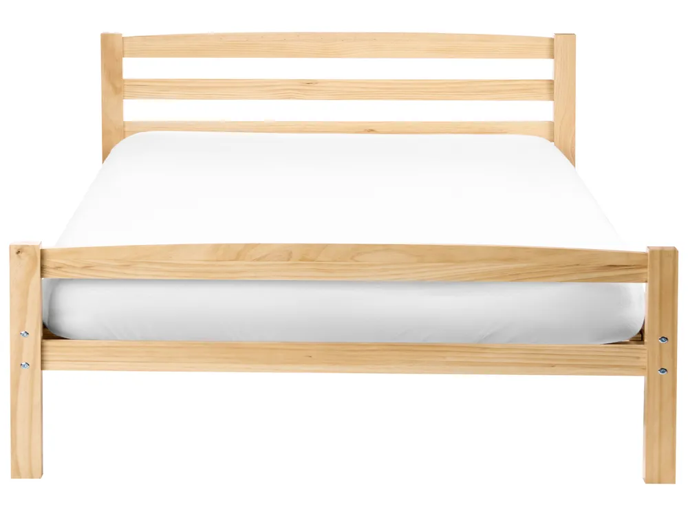 Bed Pine Wood ECHALLON 120 x 200 cm (EU Small Double) Light Brown_1113329