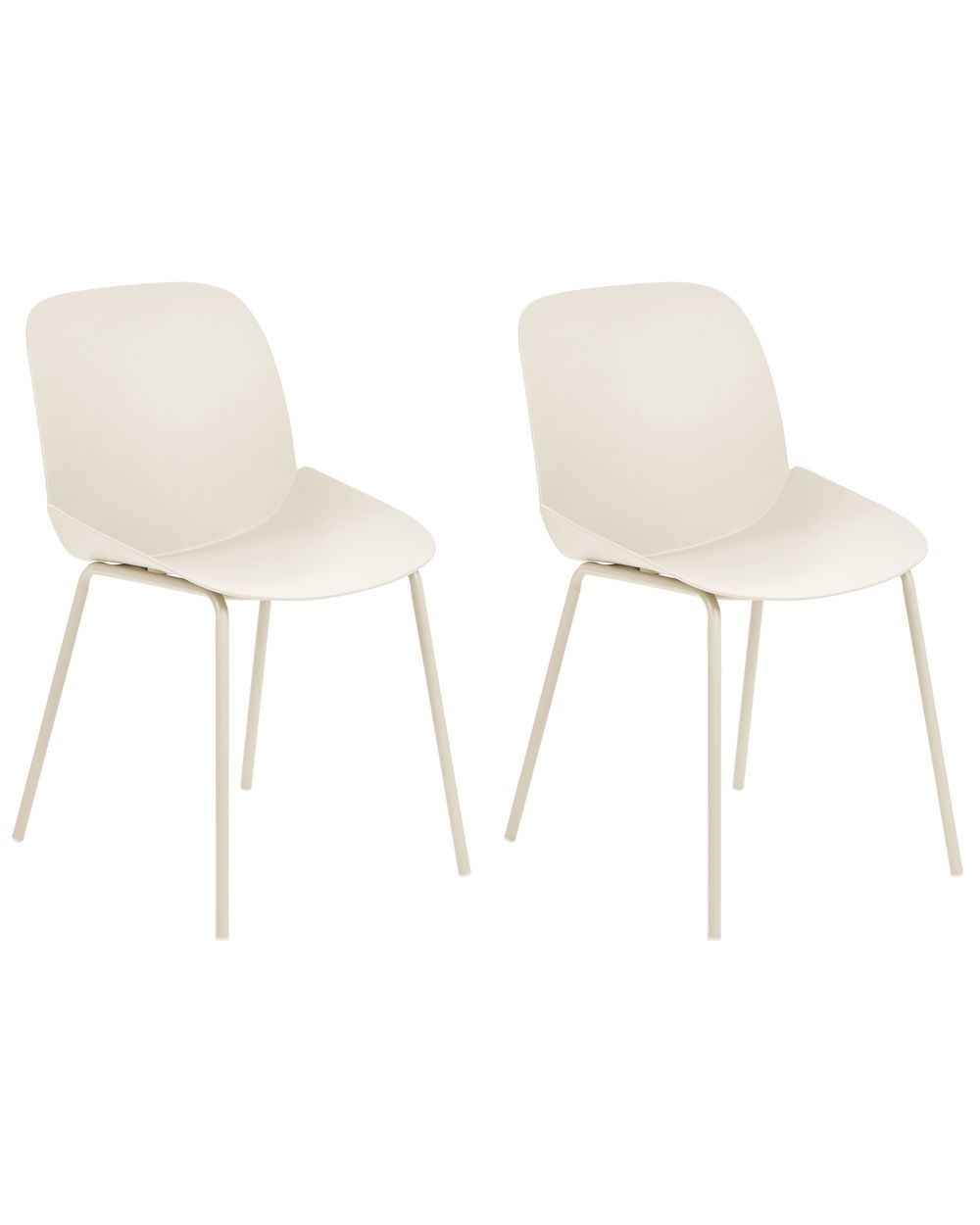 Conjunto de 2 cadeiras de jantar MILACA Creme