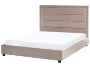Bed Velvet ROUEN 140 x 200 cm (EU Double) Taupe_1004602