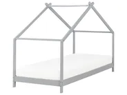 Kids Bed House Pine Wood ORLU 90 x 200 cm (EU Single) Grey_911140