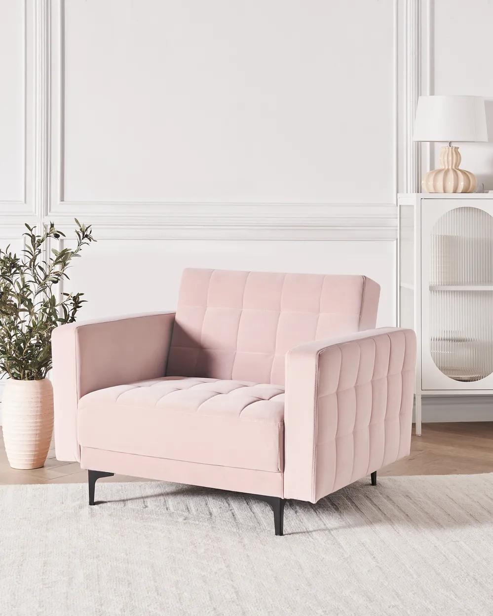 Armchair ABERDEEN Velvet Pastel Pink