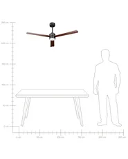Ventilatore a soffitto con luce JEREMY con telecomando LED Marrone_1032077