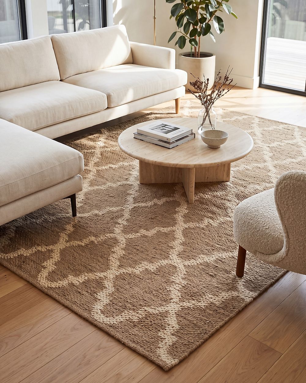 Rug MERMER Beige 160 x 230 cm Jute
