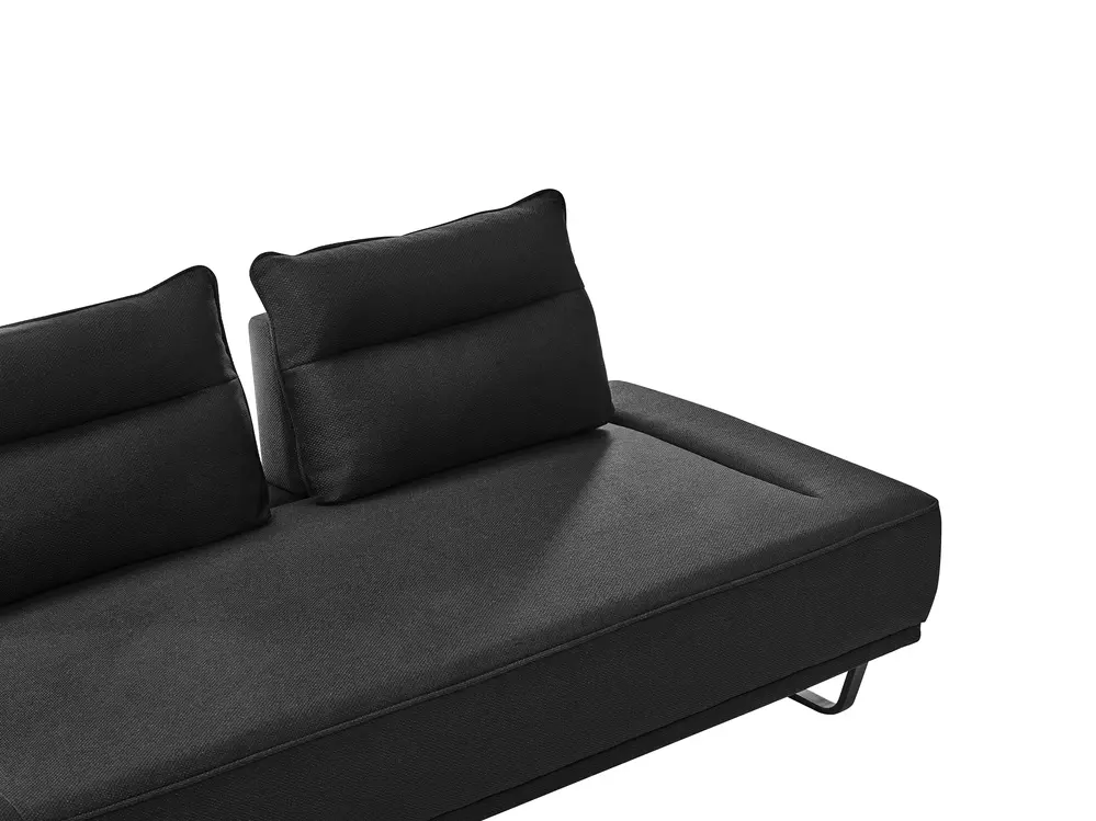 Sofa 3 Seater FAXEN Fabric Black_1025174