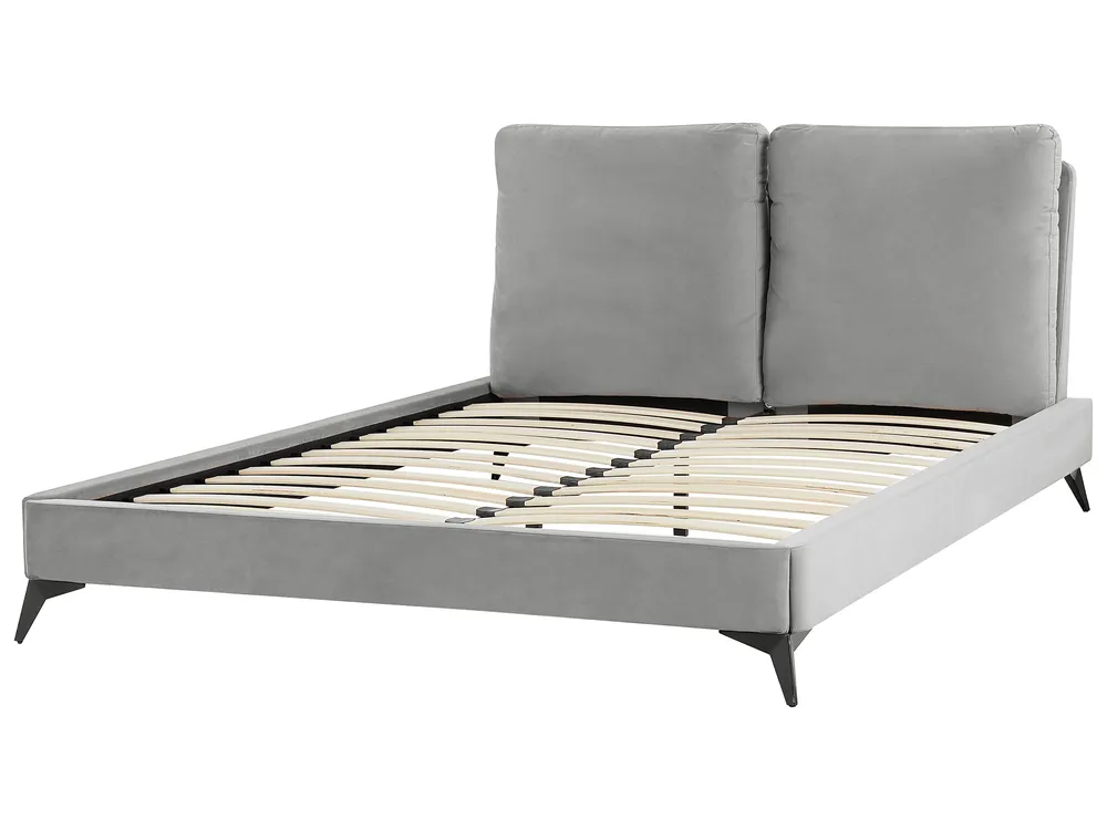 Bett mit Lattenrost Samtstoff MELLE 140 x 200 cm Grau_829843