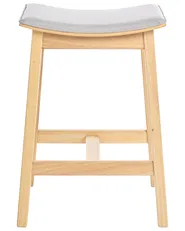 Set of 2 Bar Stools DIXON Wood Light Brown/ Grey_949300