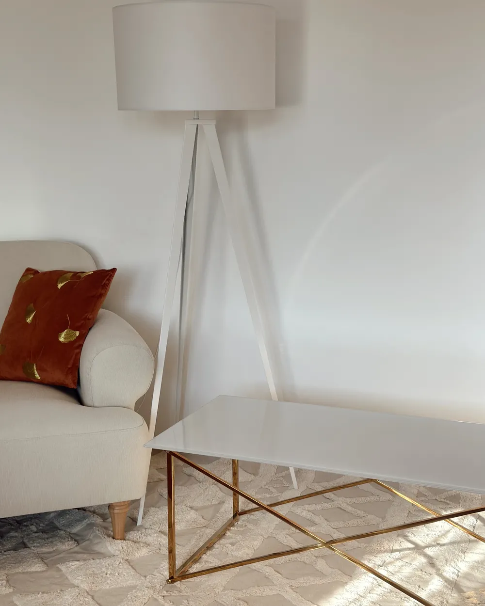 Coffee Table EMPORIA Tempered Glass White/ Gold_1019872