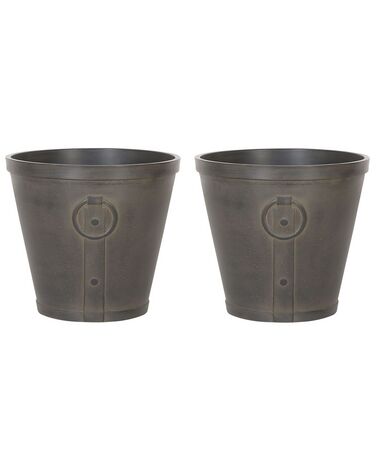 Set of  2 Plant Pots ⌀ 41 cm Brown VARI
