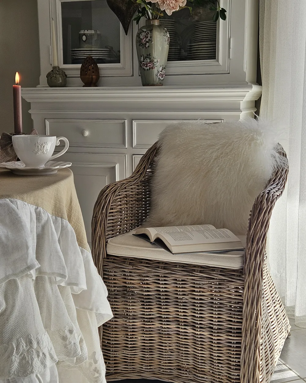 Poltrona rattan naturale beige EMMANUELLE