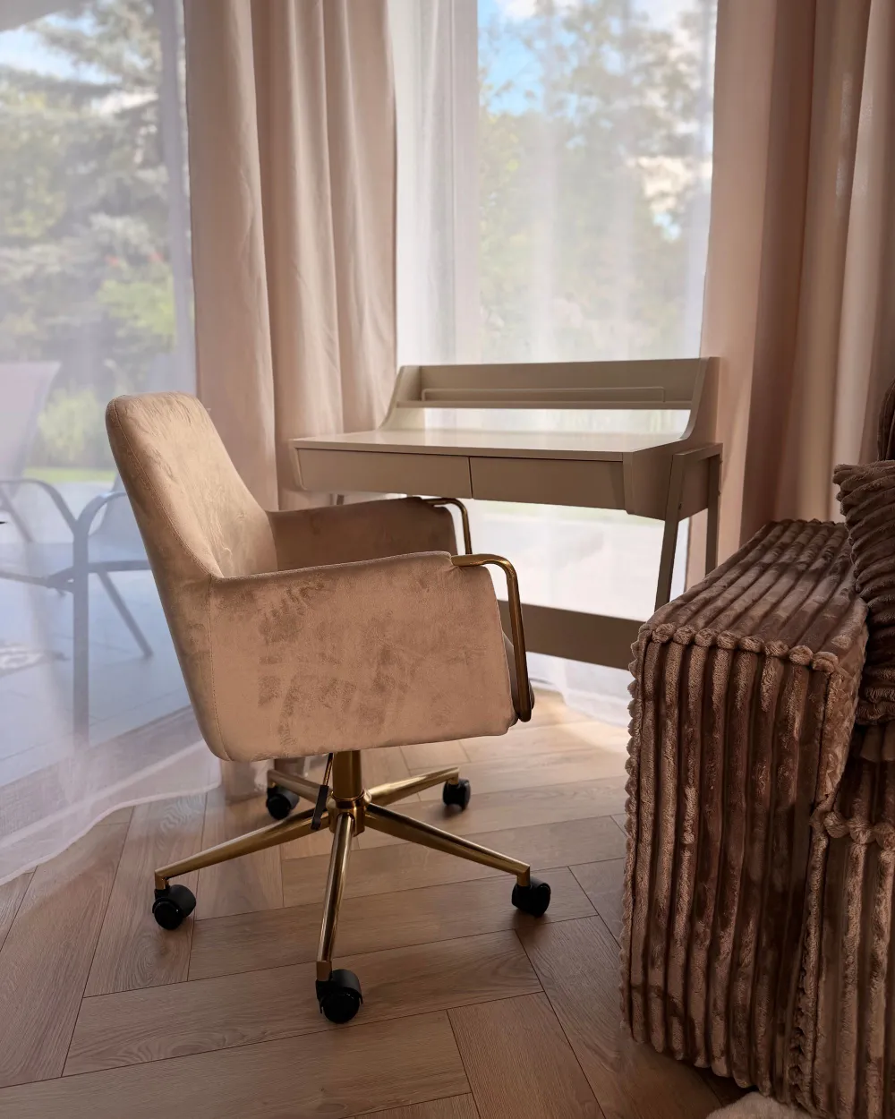 Schreibtisch mit Regalaufsatz BROXTON 77 cm 46 cm Hellbeige_1175127