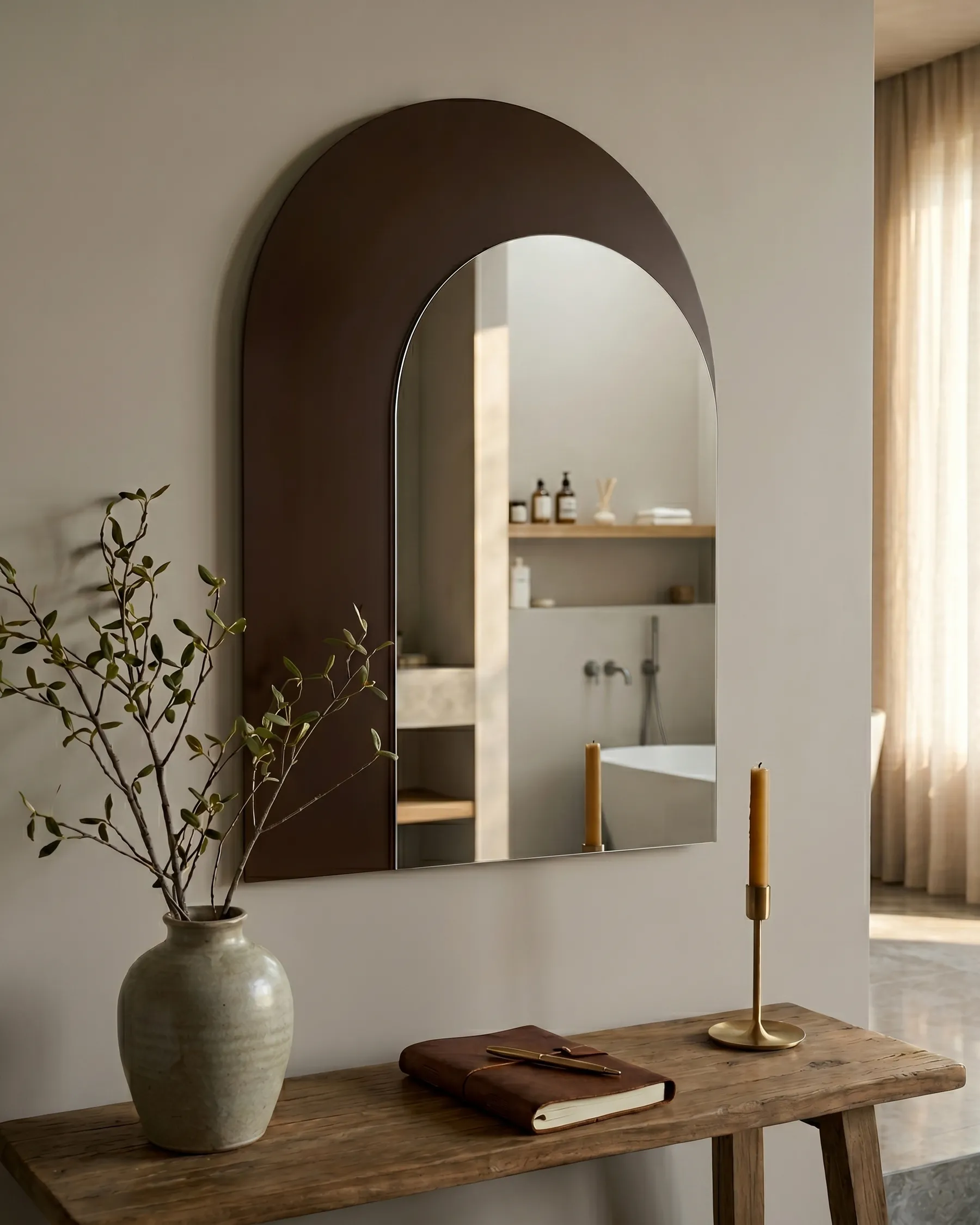 Wall Mirror PIGNY 58 cm 99 cm Brown_935991