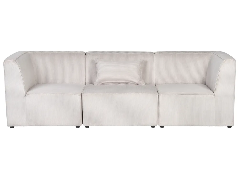 Divano modulare 3 posti LEMVIG Velluto a coste Beige_1052067