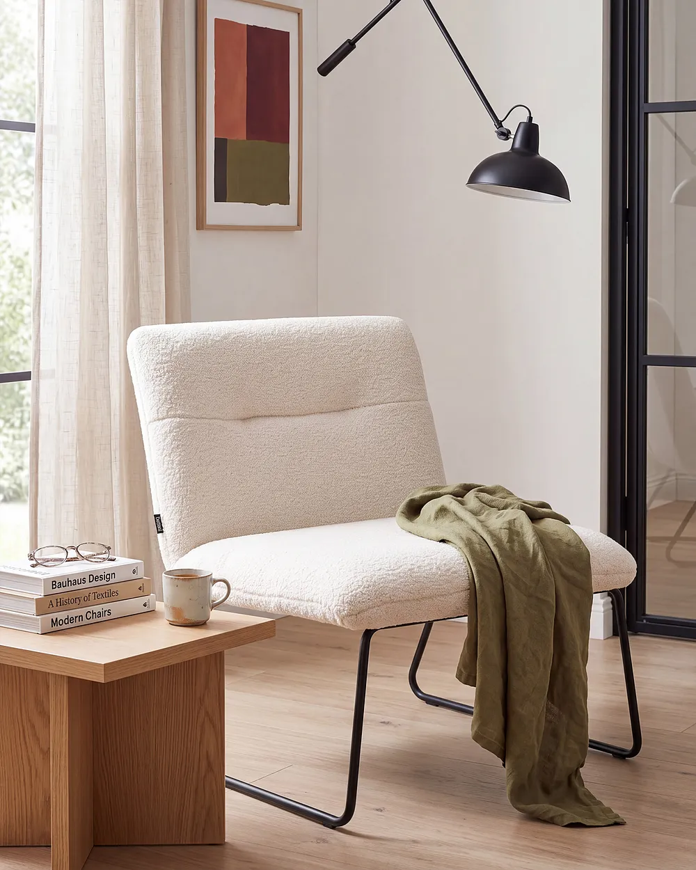Fotel COTULLA Boucle Biały_1154533