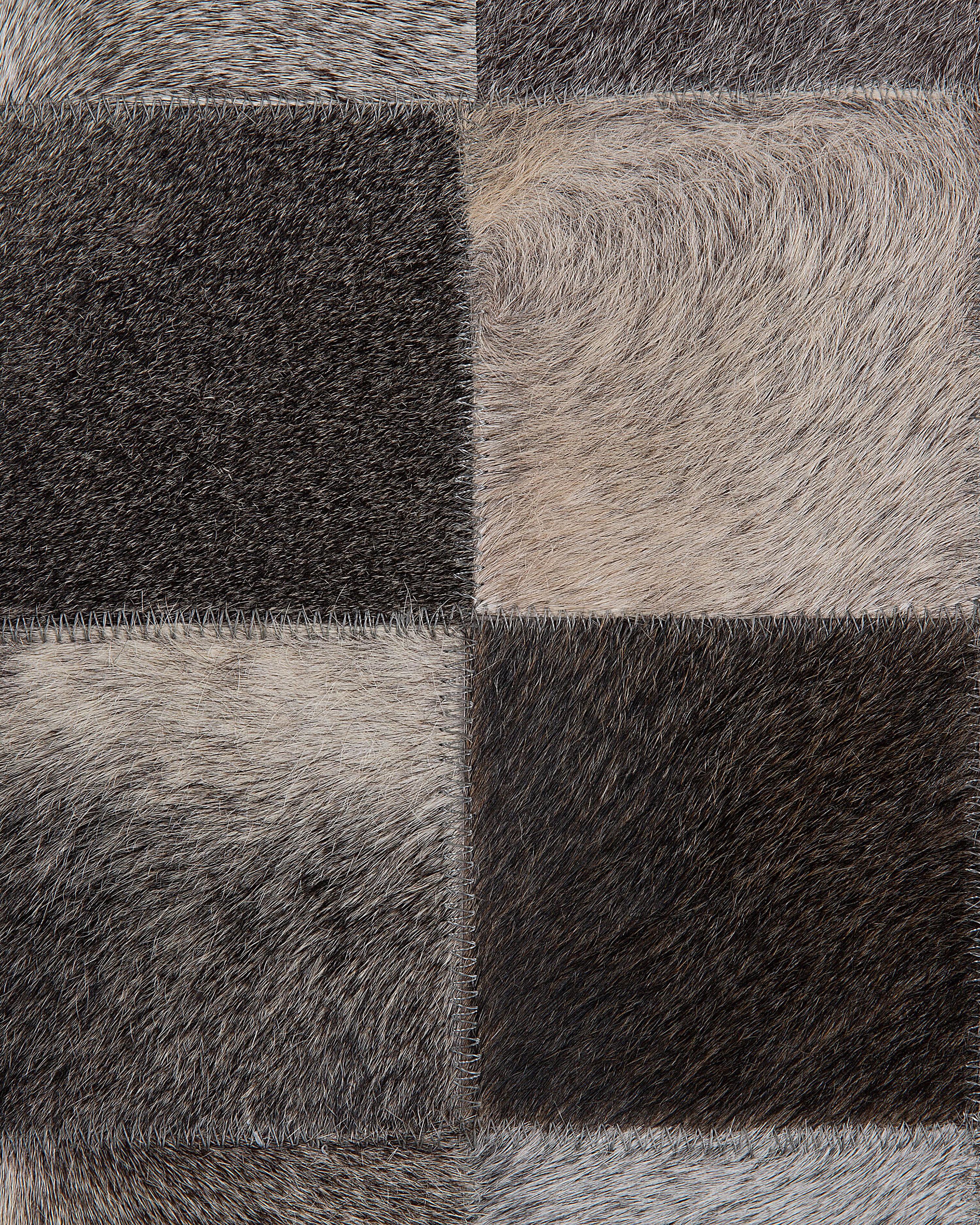 Round Cowhide Area Rug ⌀ 140 cm Grey BERGAMA_689626