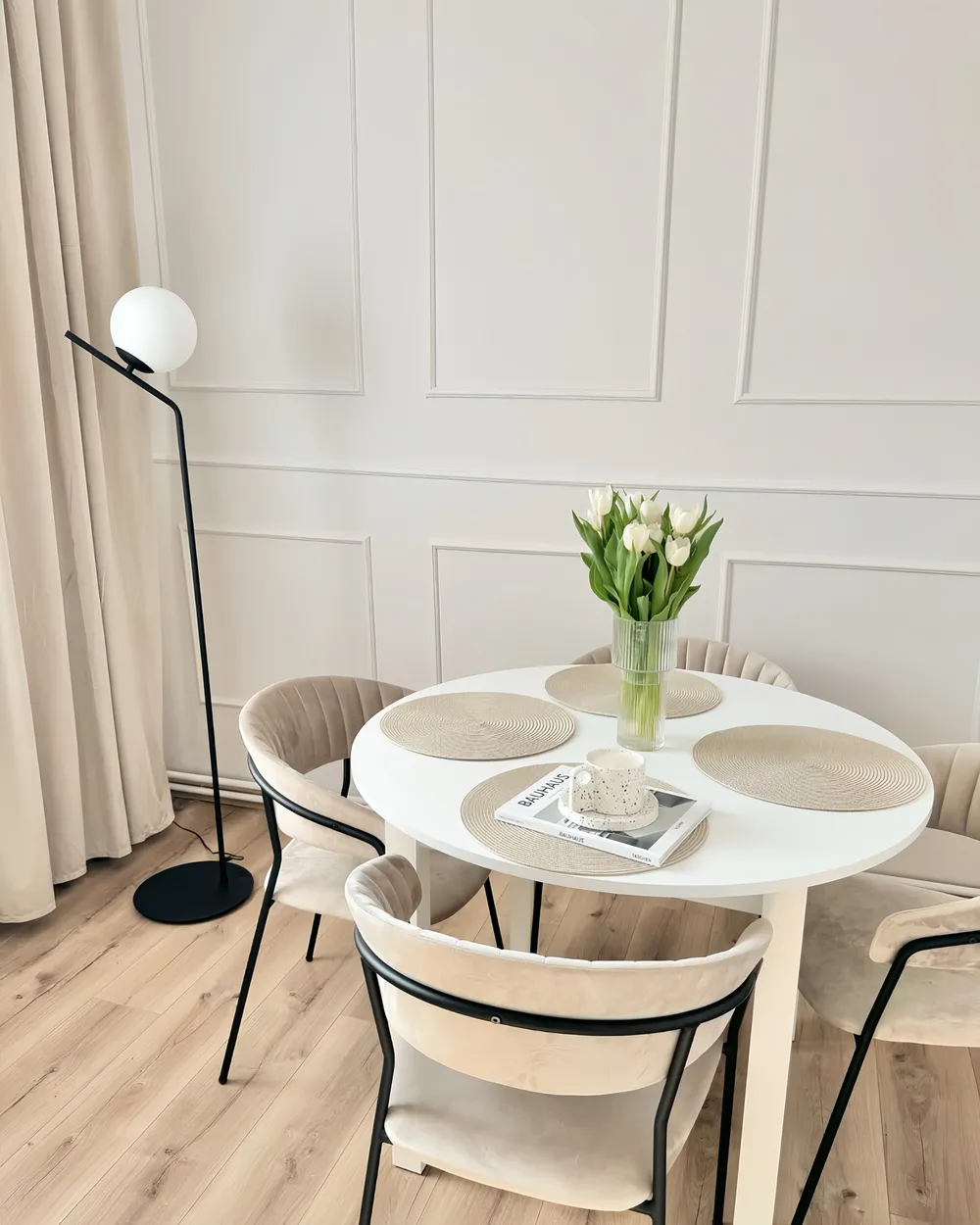 Set of Dining Chairs MARIPOSA Velvet Taupe