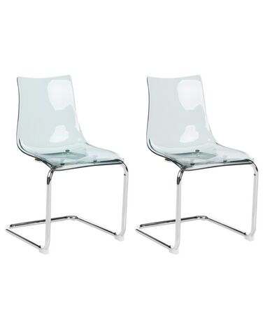 Set of 2 Dining Chairs Transparent MARSHALL