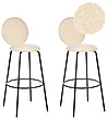 Set of 2 Bar Chairs EMERY Boucle Light Beige