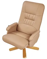 Massage Chair RELAXPRO with Footstool Faux Leather Light Brown_964828