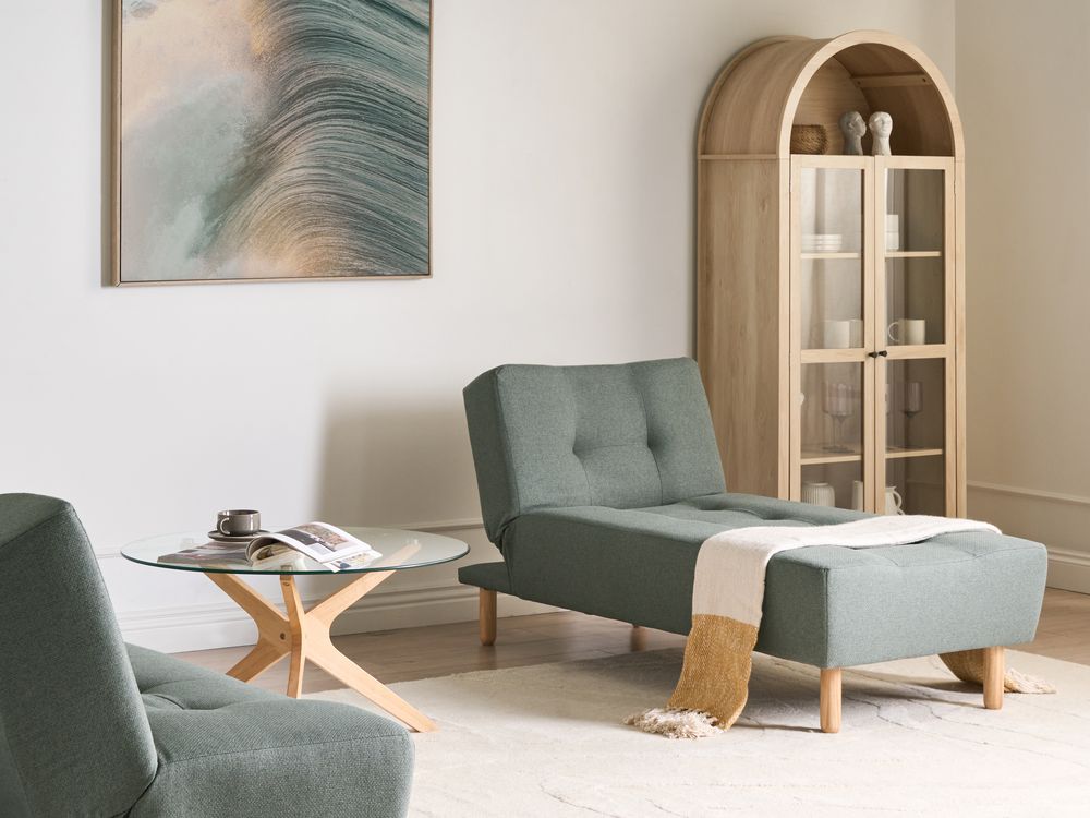 Chaise longue ALSTEN Tessuto Verde
