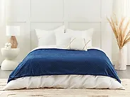 Duvet Cover CALLISTO 135 x 200 cm Polyester Navy Blue_1183758