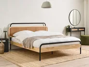 Bed Rattan BOUSSICOURT 160 x 200 cm (EU King Size) Light Brown_1011634