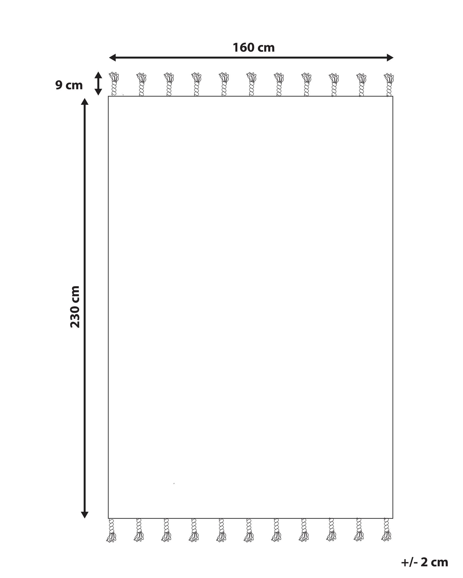 Tappeto ERLER Beige chiaro 160 x 230 cm Cotone_840023