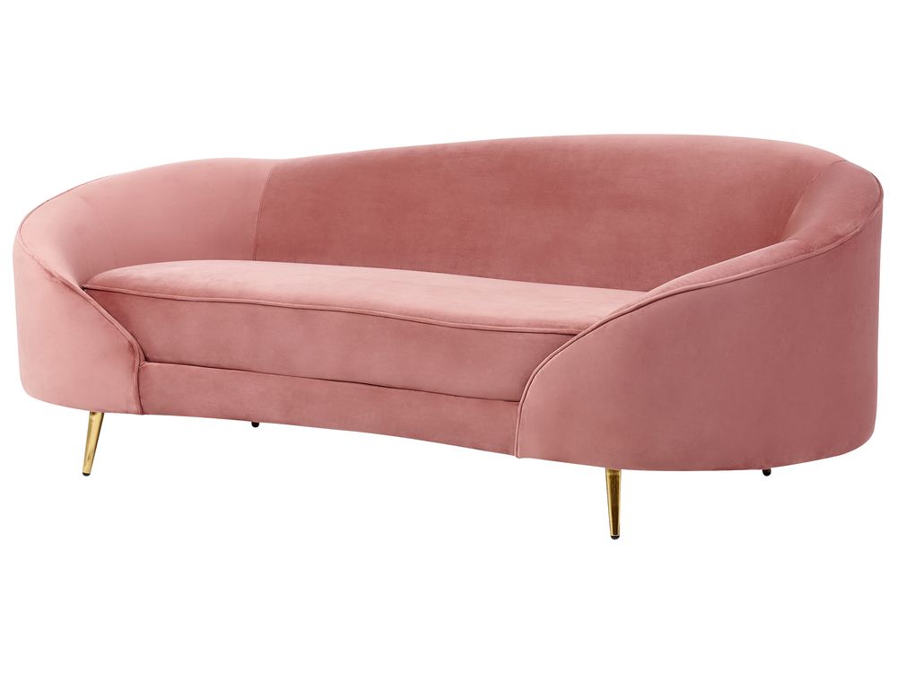 Velvet Sofa Pastel Pink SAVAR Beliani