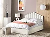 Cama con almacenaje VINCENNES Terciopelo Blanco crema 140 x 200 cm