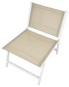 Set di 2 sedie da giardino con poggiapiedi beige e bianco MARCEDDI_928421