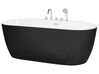 Badewanne freistehend schwarz mit Armatur oval 170 x 80 cm ROTSO_811210
