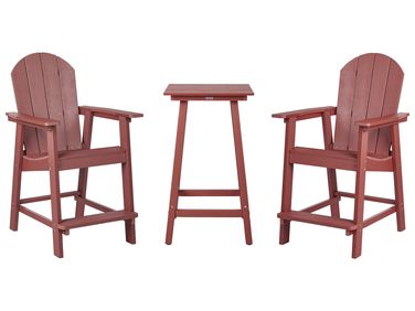 Garden Bistro Set Red ADIRONDACK