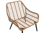Bistro Set with Cushions LAURETO PE Rattan Natural_812203